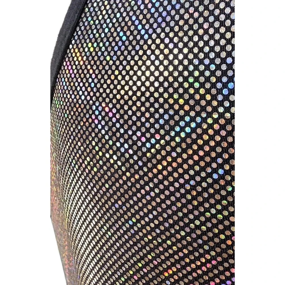 GK Elite VTG 1992 Holographic Gold Cotton Biketard Unitard Dance Size AS Adult S